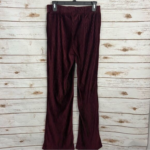 Urban Outfitters Burgundy Corduroy High Rise Flare Pants Punk Grunge - Picture 3 of 6